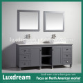 Double sinks grey wooden bathroom vanity chinese manufacturers